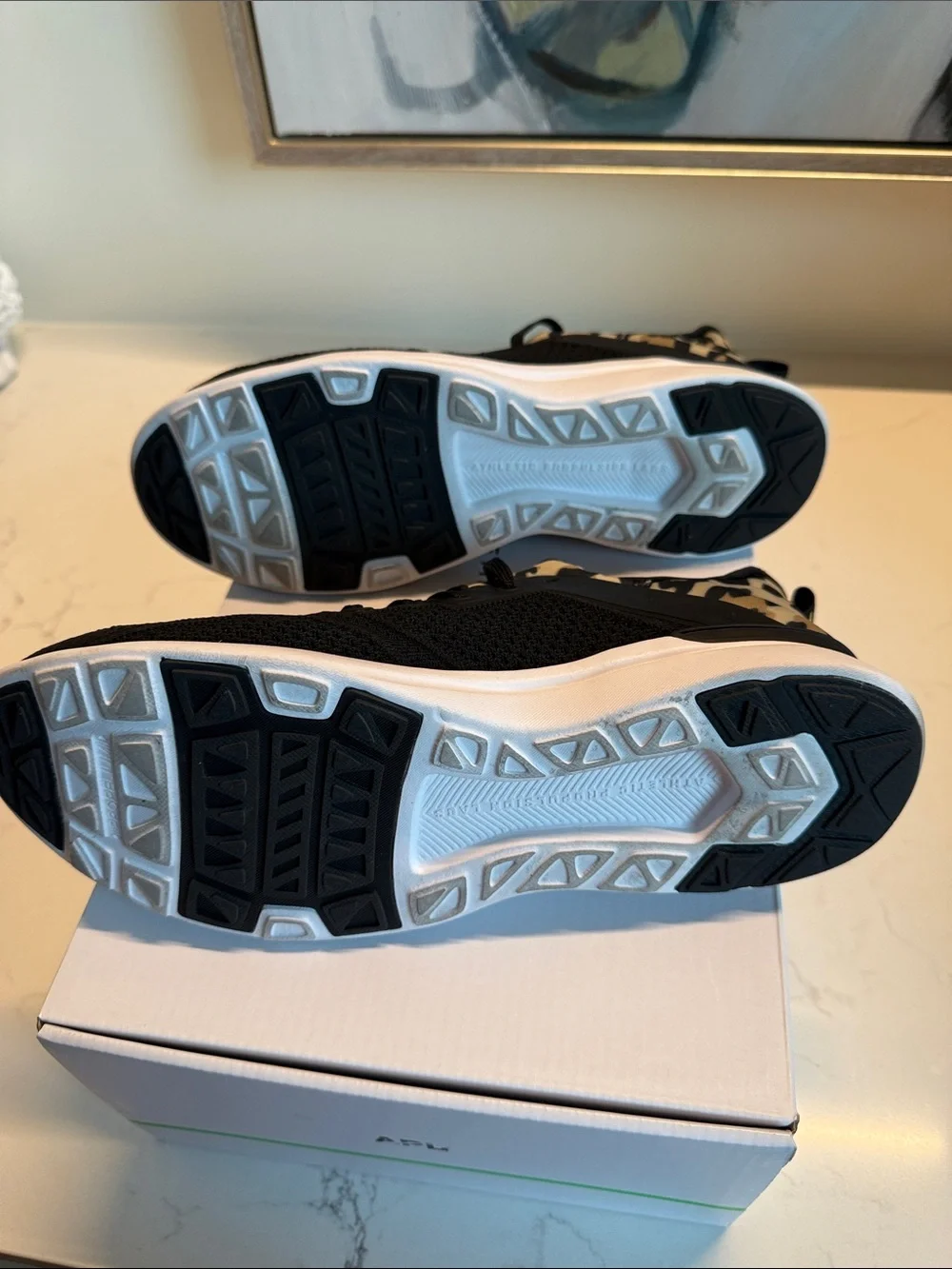 APL Women’s Black Sneakers with Camouflage Accents Leopard